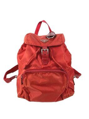 Prada Backpack Sac Triangle Logo Nylon Red